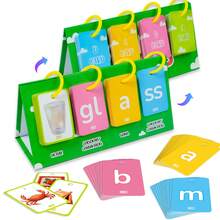 Consonant & Vowel Combination Pronunciation Flash Cards, Double Letter Combination Word Building Learning Cards, Early Literacy Education Toy For Children Aged 3-6 - Multicolor - View 4