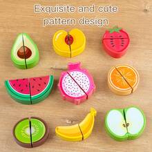 Wooden Pretend Play Simulation Food Fruit Cutting Vegetables Educational Toy For Boys And Girls - Multicolor - View 6