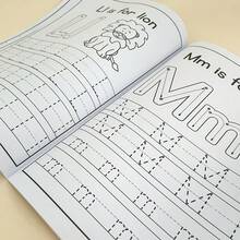 دفتر تدريب الكتابة اليدوية للأطفال: تتبع الحروف والأرقام مع الخطوط، أنشطة تعليمية، تطوير مهارات الكتابة المبكرة، ضروري للفصل الدراسي - نمط الأبجدية 1 - مشاهدة 9