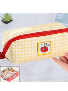 Pencil Case INS Highly Attractive Plaid New Large Capacity Stationery Storage Bag For Students - Single Piece - View 8