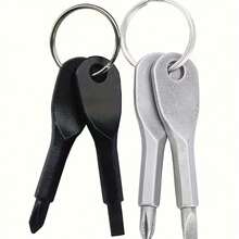 2pcs Keychain Mini Screwdriver, Flat & 2-In-1, Portable Outdoor Tool, Small Screwdriver Pendant, Household Portable Disassembly Tool - A - View 1
