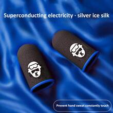 [Comes With Metal Storage Box] Professional Gaming Finger Sleeves, Anti-Static Silver Fiber, Sweat-Proof And Touch-Friendly, Suitable For Non-Slip, Reusable, Handwriting And Drawing Games, Suitable For Various Touchscreen Devices, Mobile Game Accessories, Gaming Fingertips, Anti-Static, Sweat-Proof, A Great Birthday/Holiday Gift For Boys. - Multicolor - View 4