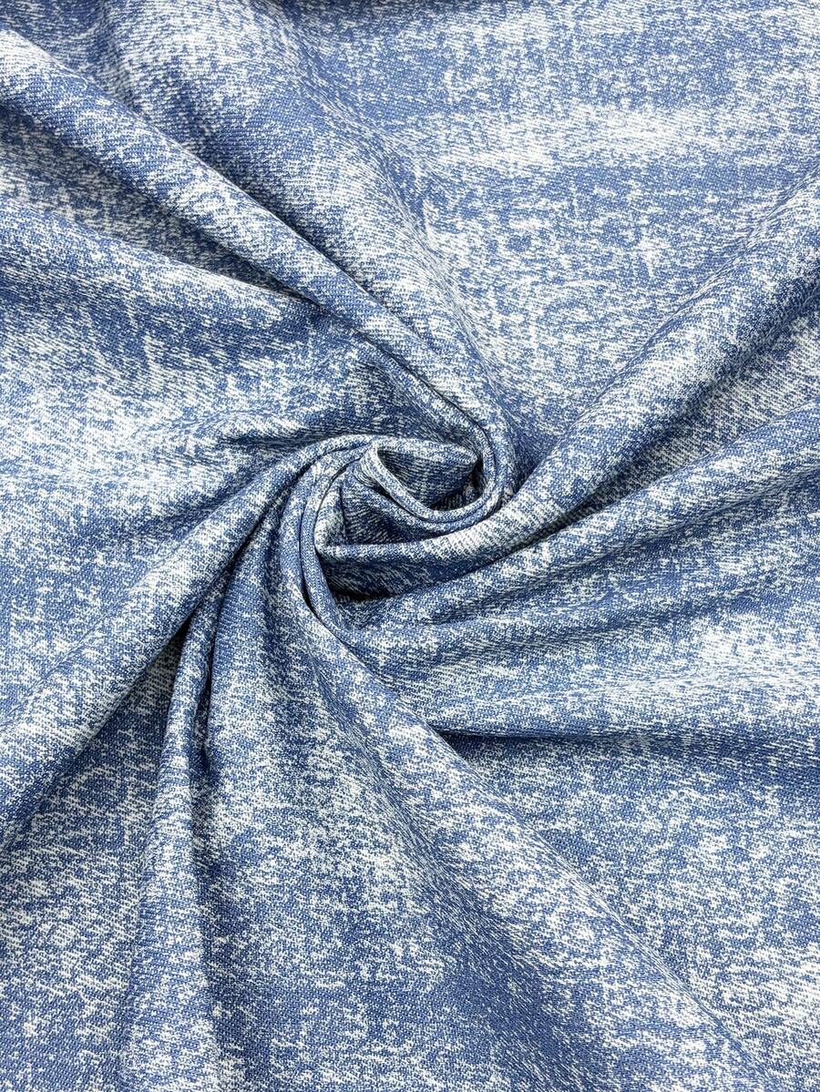 1pc Snowflake-Patterned 100% Cotton Denim Fabric, Pre-Cut Size 19 In X 59 In, 39 In X 59 In, Suitable For Handmade DIY Sewing Fabrics Such As Jeans, Jackets, Dresses, Skirts, Shorts, Background Fabric And Hats, Bags.