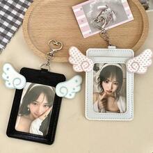 Ins Wing Double Layer Leather Card Holder, ID Badge Holder, Access Card, Campus, Fan, Bus, Meal Card Protective Sleeve - A - View 10