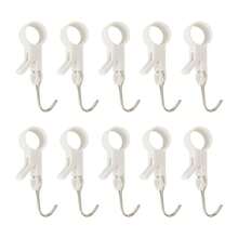 10pcs Multi-Function Hook Clips - Can Be Slid Onto Round Bars, Flexible Rotation Without Jamming. Dual-Head Design, Stable Clamping Force Resistant To Falling Off, Position Adjustable - Wall Mountable - Easy Installation - Suitable For Kitchen, Bathroom, Living Room - View 6