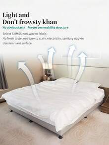 4pcs Disposable Portable Travel Bedding Set, Hotel Disposable Bedding, Business Travel Bedding, Essential Bedding For Travel Hotels, Hospitals, Trains And Camping, Disposable Bedding Set, Large Size Disposable Travel Bed Sheets, Use And Discard After Use - White - View 5