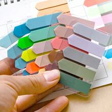 6 Styles Total 600 Sheets: 100 Sheets Per Style, European Vintage Style, PET Transparent Sticky Notes, Index Tabs, Morandi Color Palette Sticky Notes, Classification Label Stickers. 6 Styles - one-size - View 4