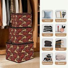 1pc Large Capacity Star-Shaped Lid Storage Box, Foldable Organizer Bin, Suitable For Blankets And Quilts, Equipped With Durable Zipper, Perfect Holiday Home Gift, Can Be Used For Underbed Storage. With Lid Organizer Bin, With Lid Storage Box, Extra Large Quilt Organizer Bin, With Lid Storage Box, Storage Box, With Lid Storage Box, Storage Cabinet, Medicine Storage Box, Box-Style Storage, Storage Bin, Cabinet - Multicolor - View 11