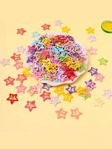 100pcs Colorful Star Hair Clips, Five-Point Star Dopamine Snap Hair Clips, Suitable For Bangs And Loose Hair, Ponytail And Braids Decoration, Campus Party, Holiday, Music Festival, Sports Meet, Daily Aesthetic Accessory, Gift - Multicolor - View 4