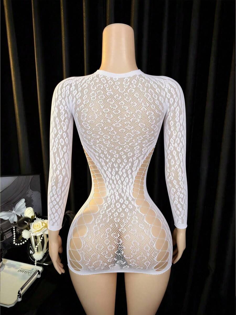 內衣套裝 / 角色扮演服裝連身衣上衣長袖內衣罩衫比基尼罩衫 - 白色 - 查看 1