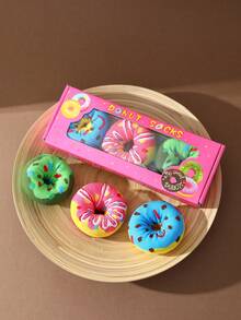 Caja de regalo con 3 pares de calcetines de novedad, calcetines unisex de media pantorrilla para otoño/invierno, calcetines divertidos con patrón creativo de rayas de donuts coloridas y caprichosas, suaves, cómodos y transpirables, adecuados para todas las estaciones, lavar a mano solamente, regalo perfecto para hombres/mujeres, ideal para Navidad/Halloween/Acción de Gracias/Vuelta al colegio/Cumpleaños, uso casual en casa, al aire libre, deportes, uso diario, esquí/ciclismo/correr - Multicolor - Ver 5