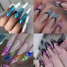 120Pcs/144pcs Clear Nail Tips,Ultra Thin Pointed False Nails,12/14 Sizes Transparent Long Nail Extension Tips For Nail Salon DIY Manicure. - Multicolor - View 4