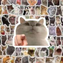 Stickers [100pcs set] Seal Cat Stickers Waterproof Decal Cute Cat Funny Cute Mem Cat Mem Notebook Seals Notebook/S ⁇ case/G ⁇ ar/PC/Mobile Decorations - 写真のように - チェックする 5