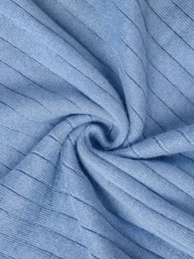 Men's Summer Fashion Ribbed Polo Collar Thin Knit Short Sleeve Shirt - Baby Blue - View 7