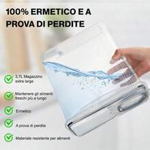 YASHE Contenitori Ermetici per Alimenti, Set di 3 (3.7L), Contenitore Plastica con Coperchio, Senza BPA Contenitori per Alimenti, Contenitori Cucina Organizer per la Conservazione di Pasta e Cereali - 3 pezzi - Visualizzare 3