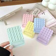 1PC Macaron Suction Cup Phone Stand, Single-Arm Metal & Silicone Minimalist Adhesive Back Mount With Self-Adhesive Tape, Non-Slip Pad, Car Mount, Creative Foldable Soft Silicone Desktop & Bathroom Universal Phone Holder - Multicolor - View 1