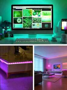 USB Light Strip With Remote Control, Can Be Used As Night Light/TV Backlight, Features Timer RGB Color Changing Function, Suitable For Bedroom, Holiday Decoration, Home Decor, Wall Decor, Halloween Christmas Party And Other Occasions. - Multicolor - View 5