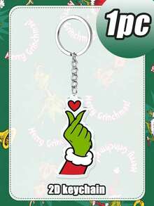 Splendor Fashion Christmas Bag Keychain, Double-Sided HD Printed Transparent Acrylic Gesture Decoration Delicate Hanging Decoration, Suitable For Backpacks And House Keys - Multicolor - View 10