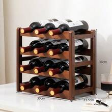 Wine Rack Tiered Divider Display Wine Bottle Storage Wine Rack Can Hold 6/8/9/12/16 Bottles - View 15