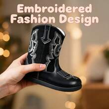 Cute Little Girl Heart Pattern Ankle Boots, Sweet Pink Detail Side Zipper Lace-Up Non-Slip Thick Sole Combat Boots, Suitable For Autumn/Winter - Black - View 8