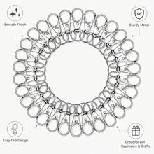 1/10/50/100pcs Keychain Hooks Clips (32mm), Rotating Lobster Claw Metal Swivel Key Chain Clips, Suitable For Keychain Making, DIY Crafts, Pet Collars (Silver) - Lobster Claw Keychain - View 2