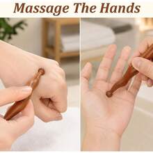 1-2PCS Wooden Massage Tool, Resembling A Thumb Massage Tool, Acupressure Stick Tool For Relaxing Body Hand Foot, Sole And Foot For Relaxing Deep Relaxation, Foot Massage Tools - Brown - View 8