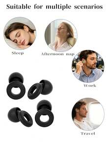 Comfortable Reusable Silicone Earplugs, Noise Reduction Hearing Protection Ear Plugs, Lightweight Soft Earplugs For Sleeping Snoring Office Work Airplane Travel - Multicolor - View 6