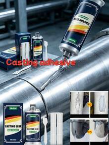 jakehoe Casting Glue Multi-Substrate Bonding Filling Shaping Dual-Component Curing Tool Set, Dual-Component Ratio, High Curing Hardness, Repair Cast Iron, Stainless Steel, Copper Aluminum Alloy Sand Holes And Cracks, Waterproof Sealing, Bonding Strength Superior To Electric Welding - B - View 2