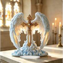1pc Holy Sword Winged Angel Theme Ornament, Bohemian Style, Suitable For Home And Living Room Holiday Decoration, Desktop Atmosphere Decor 2D Flat - Ornament - View 4