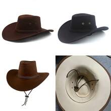 1pc Unisex Western Cowboy Hat, Wide Brim Straw Hat For Men And Women, Sun Protection, Windproof Rope, Suitable For Back To School, Holidays, Casual Occasions - Multicolor - View 10