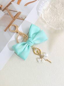 1pc New Creative Personalized Ballet Girl Pearl Bow Pendant Bag Phone Case Keychain Charm Women's Keychain - Multicolor - View 6