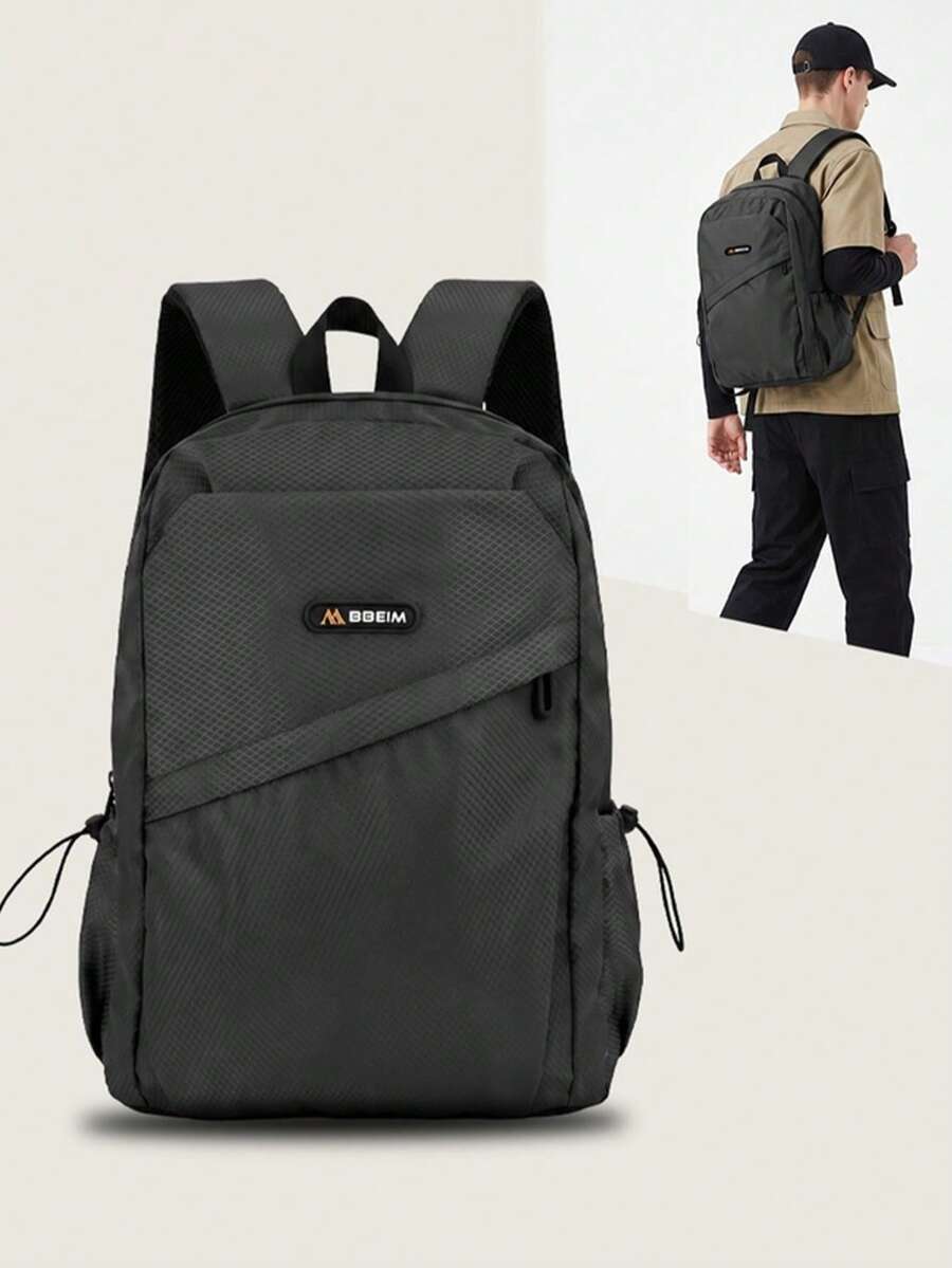 Men's Large Capacity Casual Backpack, School Bag For Middle School, High School And College Students, Daily Commute Laptop Bag, Outdoor Travel Backpack, Multi-Pocket Zipper Closure Multifunctional Storage Bag, Multiple Colors Available, Collegiate Style