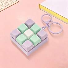 1pc Mini 9‑Key Keyboard Fidget Keychain Toy,Color Macaron Clicker Pendant,Portable Bag Charm,Collectible Small Toy,Holiday Party Gift For Teens & Adults - Multicolor - View 5
