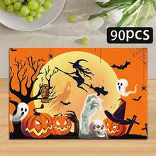 1/4/6pcs Halloween Series Witch Moon Ghost Pumpkin Pattern Printed Placemats Suitable For Home Kitchen/Heat-Resistant Placemats Table Protection Kitchen Dining Table Party Scene Decoration - Multicolor - View 16