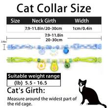 Double Set Removable Cat Collars With Bells - Adjustable Safety Collar For Cats And Small Dogs, Soft Quick-Release Anti-Loss System, Doorbell Alert For Entry Safety, Suitable For Various Breeds, Comes With Color Coding (Blue And Green) - Multicolor - View 2