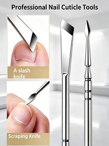 1/2/3pcs Professional Pedicure Dead Skin Fork, Stainless Steel Foot Callus Remover Scraper Exfoliating Tool For Smooth Heels, Home Salon Use Foot Care File - Silver - View 12