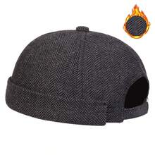 1pc Men's Houndstooth Pattern Flat Cap, Black Outdoor Casual Hat, Suitable For Autumn/Winter Travel, Windproof And Warm - Multicolor - View 6