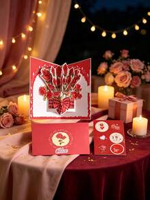 Custom 3D Bouquet Greeting Card - Unique Floral Decorative Design, Handwritten Message Feature, Made Of Premium Paper, Suitable For Parents, Friends, Grandparents - Unique Creative Birthday Gift - Single Piece - View 4