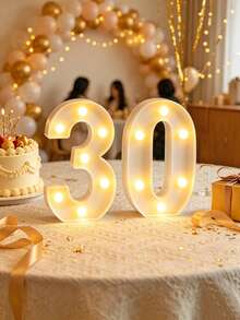 21cm 1st 16th 18th 20th 30th 50th 60th Birthday Party Decor LED Marquee Number Lights, Battery Powered, Anniversary/Wedding/Proposal Decor,Classroom Dorm Decor Illuminated Number Sign,Light Up Numbers Sign For Birthday Party Decor,Christmas Decor - White - View 7