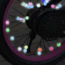 60Pcs/36Pcs Glow‑In‑The‑Dark Spoke Beads, Mixed Heart Star Ball Moon Clip‑On Wheel Decor For Bicycle - Multicolor - View 3