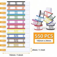 11pcs Dollar Sign Money Bundling Rubber Bands, Banknote Organizing Tape For Cashier Accounting - 11pcs - View 5