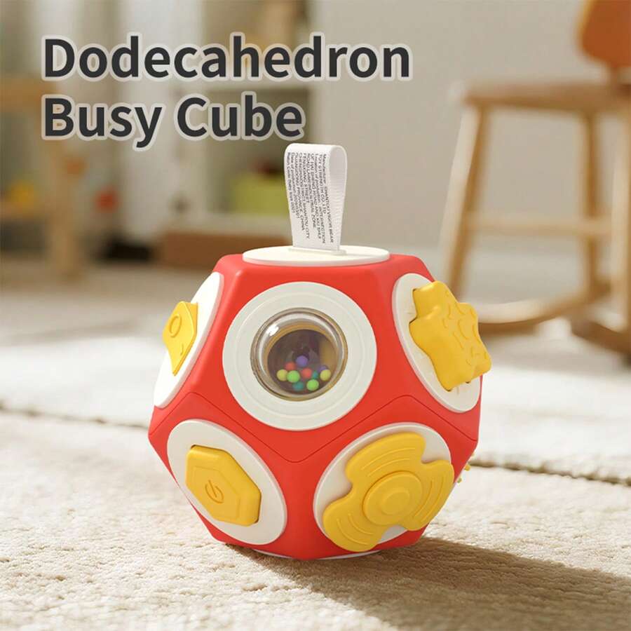 1 quả bóng đồ chơi 12 mặt đa năng cho trẻ sơ sinh, bóng cầm tay giáo dục sớm, quà tặng hoạt động giải đố, vui nhộn với nhiều cách chơi khác nhau trên mỗi mặt, nhỏ gọn dễ mang theo