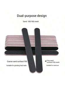 20pcs Black Matte Nail Files, Straight Nail Buffing Strips, High-Quality Non-Shedding Nail Buffing Strips - Multicolor - View 8