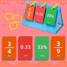 Elementary Math Conversion Flash Card Set, Fraction Decimal Percentage Comparison Cards, Educational Teaching Aids For Home & School Math Practice - Multicolor - View 8