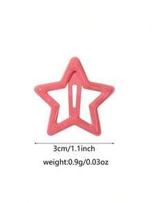 100pcs Colorful Star Hair Clips, Five-Point Star Dopamine Snap Hair Clips, Suitable For Bangs And Loose Hair, Ponytail And Braids Decoration, Campus Party, Holiday, Music Festival, Sports Meet, Daily Aesthetic Accessory, Gift - Multicolor - View 6