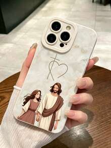 Fashionable Personalized Minimalist Religious Cross Marble Pattern Colorful Painted Anti-Drop Phone Case, Compatible With IPhone18/18Pro/18ProMax/17/17Pro/17ProMax/16/16Pro/16ProMax/15/14/13/12/11 - Multicolor - View 5