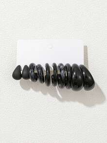 1 Set Of 5 Pairs Of Comma, Teardrop, Cute Stud Earrings, Versatile Mini C Hoop Earring Set - Coffee - View 3