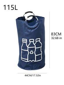 Large Capacity Collapsible Recycling Bin/Trash Can/Laundry Basket (Includes Laundry Bag) - Cylindrical Opening Multi-Functional Basket, Suitable For Home, Apartment, Garage, Office, Kitchen, Storage Room And Laundry Room Collection Use - Multicolor - View 3