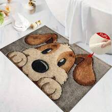 Faux Cashmere Dog Print Bath Mat, Non‑Slip Ultra‑Soft Low‑Pile Knitted Doormat, Machine Washable Absorbent Bathroom Rug For Bedroom Kitchen Entryway, Indoor Outdoor Home Decor Housewarming Gift - A - View 12