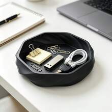 1pc Smooth Swirl Storage Tray, 3D Printed PLA Decorative Tray, Multi-Functional Desktop Organizer, For Storing Keys, Jewelry, Coins, Small Items, Suitable For Vanity, Entryway, Nightstand, Home Decor Dish, - Storage Tray - View 4